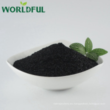 Hecho en China de alto grado de ácido húmico de leonardita extracto min 70%, fertilizante de planta de escama brillante humato de potasio orgánico